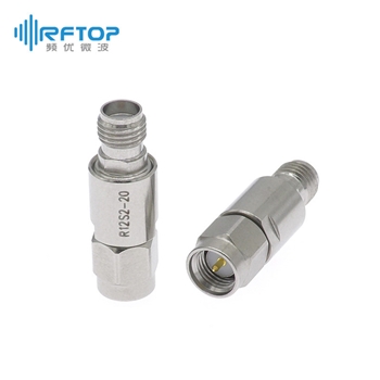 SMA同轴固定衰减器|专业型, DC-12.4GHz, 2W, 1-60dB, 双向, 公-母, 圆形, 接头不锈钢 - R12S2-XX