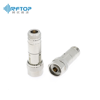 N同轴固定衰减器，DC-18GHz, 5W, 1-40dB，双向，公-母，圆形，接头铜镀三元合金 - R18N5-XX
