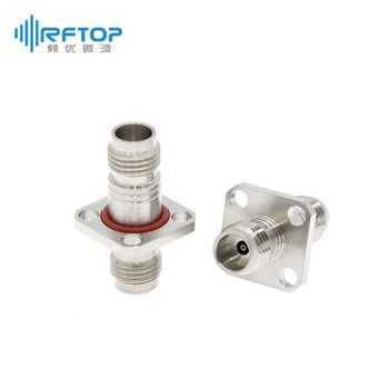 1.85mm母 转 1.85mm母 四孔法兰毫米波转接器|普军级, 带密封圈, DC-67GHz, 不锈钢 - RA6701FSH