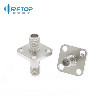 SSMA母 转 SSMA母 四孔法兰转接器|超优级(Ultra), DC-26.5GHz, 不锈钢 - RA27SA01F