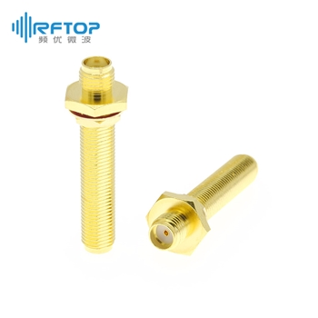 SMA母 转 SMA母 穿墙转接器|超优级(Ultra), 带密封圈, DC-18GHz, 黄铜镀金 - RA18S01YH-GBA