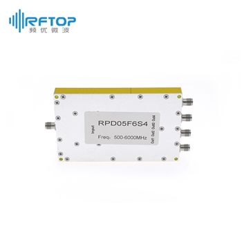 SMA一分四微带式功分器|经济型, 0.5-6GHz, 30W, 接头铜镀三元合金 - RPD05F6S4