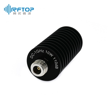 N同轴固定衰减器，DC-1GHz, 20W, 70-110dB，双向，公-母，圆形，接头铜镀三元合金 - R1N20-XX