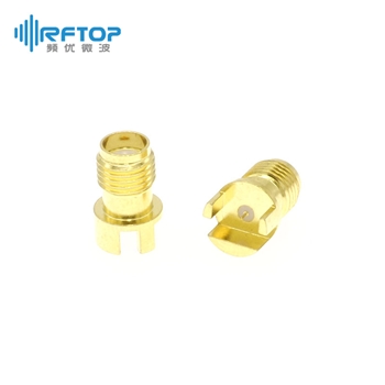 SMA母头侧装焊接PCB连接器, DC-18GHz, PCB引脚距离1.9mm, 尾针直径0.3mm - RC18SF-SEL03-GBA-2