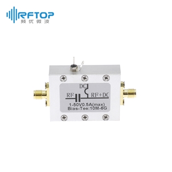 SMA双母头偏置器，10MHz-6GHz， DC 50V，0.5A，接头黄铜镀三元合金 - RBT6S50-2