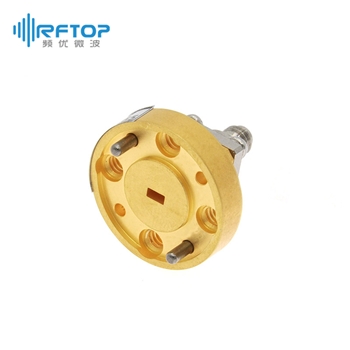 WR10(BJ900) 转 1.0mm母头波导同轴转换器, 73.8-112GHz, 端接, FUGP900圆形法兰, 美国法兰 - RWR101E