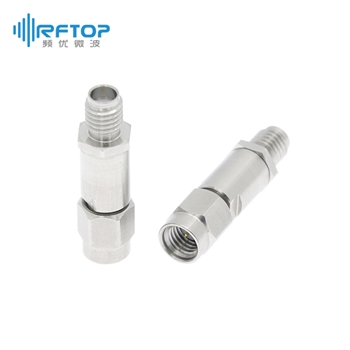 SSMA公 转 SSMA母 内隔直器|精密型, 9KHz-18GHz, 50V, 不锈钢+黄铜镀金+铍铜镀金 - RBK18SA50