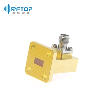 WR28(BJ320) 转 2.92mm母头毫米波波导同轴转换器, 26.5-40GHz, FBP320(UBR)正方形法兰, 正交, 接头不锈钢- RWR28K-GBA