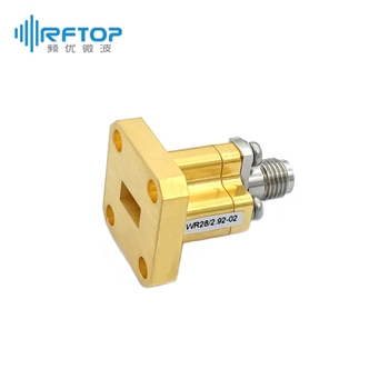 WR28(BJ320) 转 2.92mm母头毫米波波导同轴转换器, 26.5-40GHz, FBP320(UBR)正方形法兰, 端接, 接头不锈钢- RWR28KE-GBA