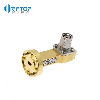 WR15(BJ620) 转 1.85mm公头毫米波波导同轴转换器|精密型, 50-75GHz, FUGP620圆形法兰, 正交, 腔体铜镀金- RWR15VM