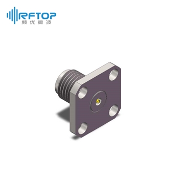 2.92mm母头4孔法兰毫米波可拆卸连接器, DC-40GHz, 安装孔距8.6mm- RC40KF-UF4D01-XX