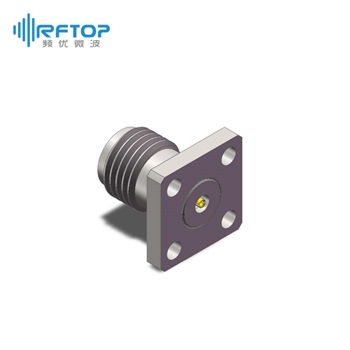 2.92mm母头4孔法兰毫米波可拆卸连接器, DC-40GHz, 安装孔距6.35mm- RC40KF-UF4D02-XX