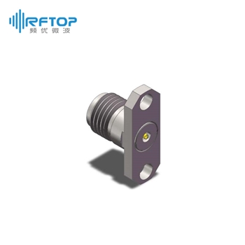 2.92mm母头2孔法兰毫米波可拆卸连接器, DC-40GHz, 安装孔距12.2mm- RC40KF-UF2D04-XX
