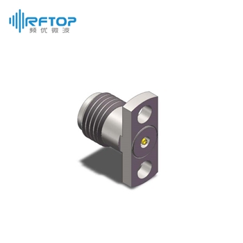 2.92mm母头2孔法兰毫米波可拆卸连接器, DC-40GHz, 安装孔距8.6mm- RC40KF-UF2D07-XX