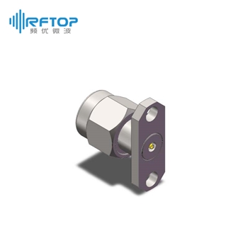 2.92mm公头2孔法兰毫米波可拆卸连接器, DC-40GHz, 安装孔距12.2mm- RC40KM-UF2D04-XX