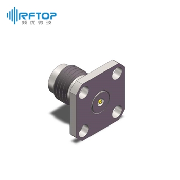 2.4mm母头4孔法兰毫米波可拆卸连接器, DC-50GHz, 安装孔距8.6mm- RC50UF-UF4D01-XX