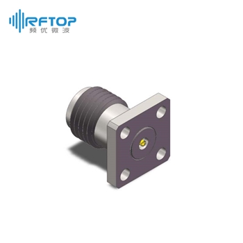 2.4mm母头4孔法兰毫米波可拆卸连接器, DC-50GHz, 安装孔距6.35mm- RC50UF-UF4D02-XX