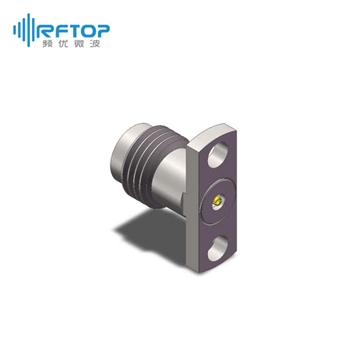 2.4mm母头2孔法兰毫米波可拆卸连接器, DC-50GHz, 安装孔距10.2mm- RC50UF-UF2D05-XX