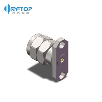 2.4mm公头2孔法兰毫米波可拆卸连接器, DC-50GHz, 安装孔距12.2mm- RC50UM-UF2D04-XX