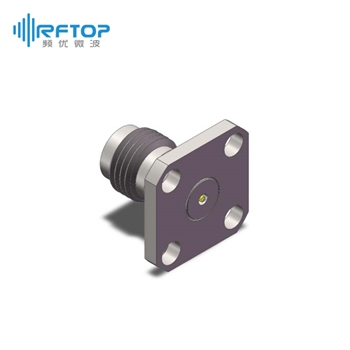 1.85mm母头4孔法兰毫米波可拆卸连接器, DC-67GHz, 安装孔距8.6mm- RC67VF-UF4D01-XX