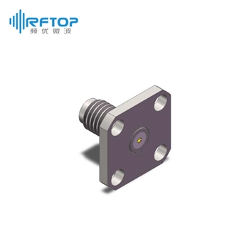 SSMA母头4孔法兰毫米波可拆卸连接器, DC-40GHz, 安装孔距8.6mm- RC40SAF-UF4D01-XX