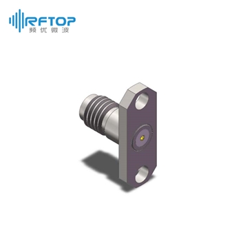 SSMA母头2孔法兰毫米波可拆卸连接器, DC-40GHz, 安装孔距12.2mm- RC40SAF-UF2D04-XX