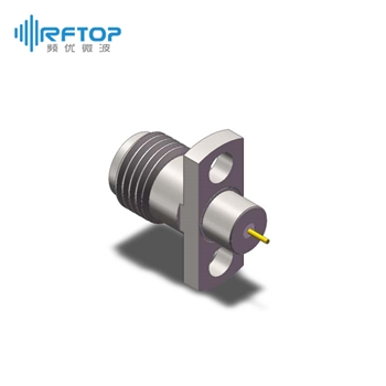 SMA母双孔法兰金属穿墙连接器, DC-26.5GHz, 安装孔距8.6mm - RC27SF-MF2D07-XX