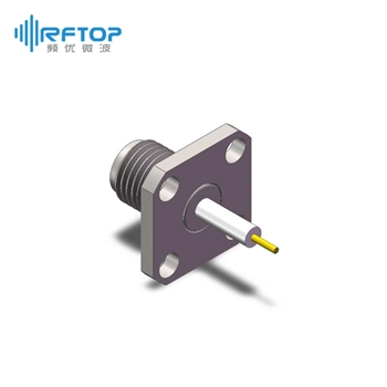 SMA母头4孔法兰介质穿墙连接器, DC-26.5GHz, 安装孔距8.6mm- RC27SF-PF4D01-XX