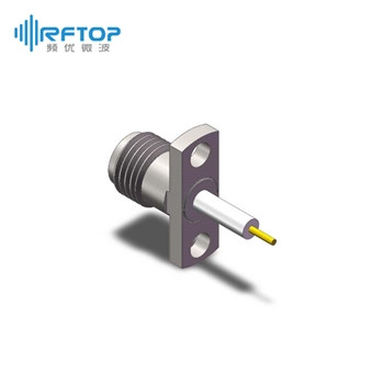 SMA母头2孔法兰介质穿墙连接器, DC-26.5GHz, 安装孔距10.2mm- RC27SF-PF2D05-XX