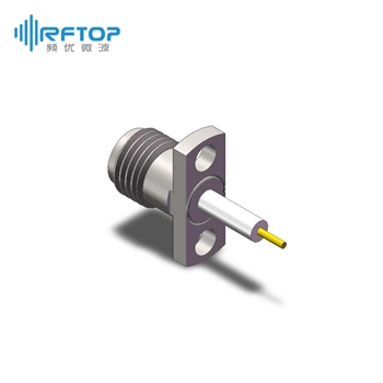 SMA母头2孔法兰介质穿墙连接器, DC-26.5GHz, 安装孔距8.9mm- RC27SF-PF2D06-XX