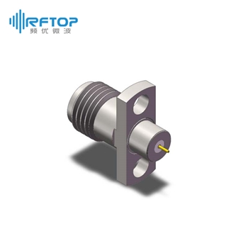 2.92mm(K,SK)母双孔法兰毫米波金属穿墙连接器, DC-40GHz, 安装孔距8.9mm - RC40KF-MF2D06-XX