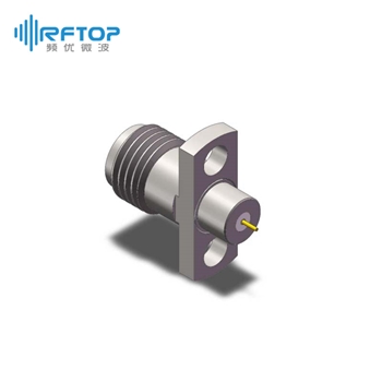 2.92mm(K,SK)母双孔法兰毫米波金属穿墙连接器, DC-40GHz, 安装孔距8.6mm - RC40KF-MF2D07-XX