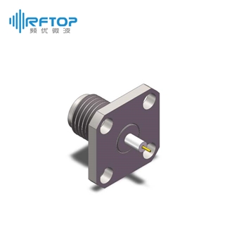 2.92mm母头4孔法兰毫米波介质穿墙连接器, DC-40GHz, 安装孔距8.6mm- RC40KF-PF4D01-XX