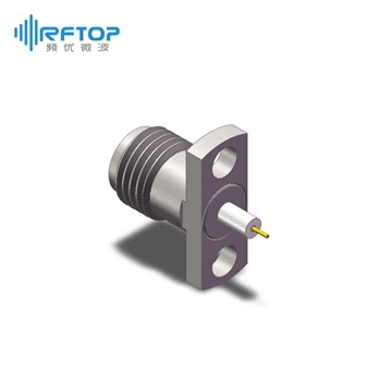 2.92mm母头2孔法兰毫米波介质穿墙连接器, DC-40GHz, 安装孔距8.9mm- RC40KF-PF2D06-XX
