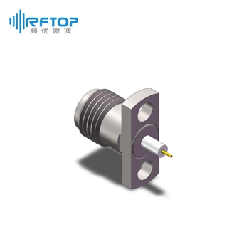 2.92mm母头2孔法兰毫米波介质穿墙连接器, DC-40GHz, 安装孔距8.6mm- RC40KF-PF2D07-XX