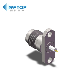 2.4mm母头2孔法兰毫米波介质穿墙连接器, DC-50GHz, 安装孔距12.2mm- RC50UF-PF2D04-XX