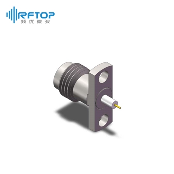 2.4mm母头2孔法兰毫米波介质穿墙连接器, DC-50GHz, 安装孔距10.2mm- RC50UF-PF2D05-XX