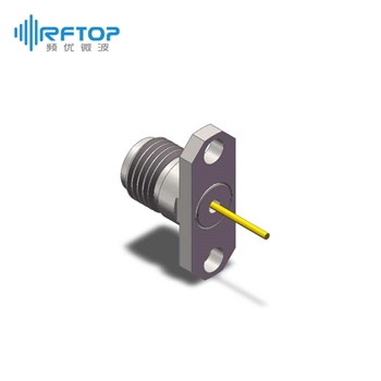 2.92mm母头2孔法兰毫米波空气线穿墙连接器, DC-40GHz, 安装孔距12.2mm- RC40KF-AF2D04-XX