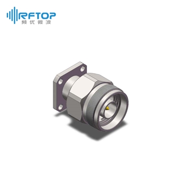 N公头4孔法兰可拆卸连接器, DC-18GHz, 安装孔距12.7mm- RC18NM-UF4D09-XX