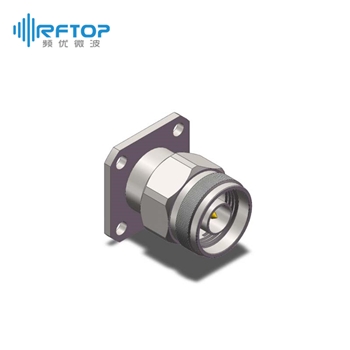 N公头4孔法兰可拆卸连接器, DC-18GHz, 安装孔距18.3mm- RC18NM-UF4D10-XX