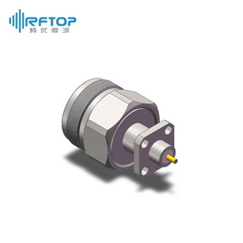 N公四孔法兰金属穿墙连接器, DC-18GHz, 安装孔距8.6mm - RC18NM-MF4D01-XX