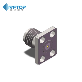 SMA母头4孔法兰可拆卸连接器, DC-26.5GHz, 安装孔距8mm×5mm- RC27SF-UF4D13-XX