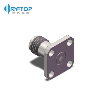 SMA母头4孔法兰可拆卸连接器, DC-26.5GHz, 安装孔距8.6mm- RC27SF-UF4D01W-XX