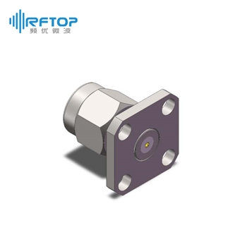 SMA公头4孔法兰可拆卸连接器, DC-26.5GHz, 安装孔距8.6mm- RC27SM-UF4D01-XX