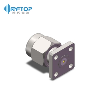 SMA公头4孔法兰可拆卸连接器, DC-26.5GHz, 安装孔距6.35mm- RC27SM-UF4D02-XX