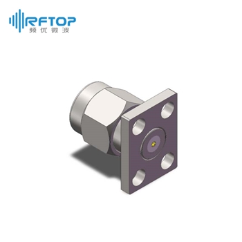 SMA公头4孔法兰可拆卸连接器, DC-26.5GHz, 安装孔距8.64mm×5.64mm- RC27SM-UF4D03-XX
