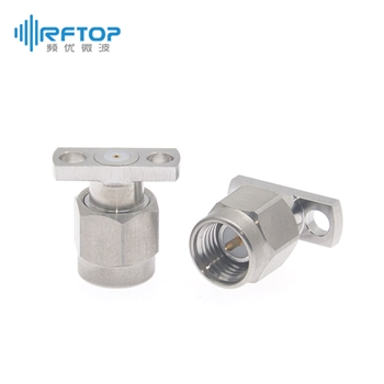 SMA公头2孔法兰可拆卸连接器, DC-26.5GHz, 安装孔距8.6mm- RC27SM-UF2D07-XX