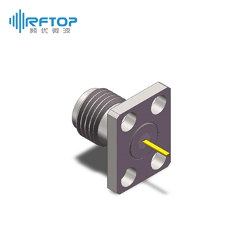 SMA母头4孔法兰直连穿墙连接器, DC-26.5GHz, 安装孔距8mm×5mm- RC27SF-TF4D13C-XX