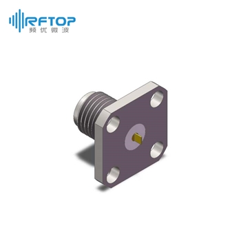 SMA母头4孔法兰直连穿墙连接器, , DC-26.5GHz, 安装孔距8.6mm- RC27SF-TF4D51-XX