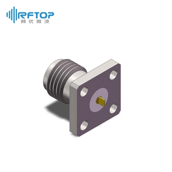 SMA母头4孔法兰直连穿墙连接器, , DC-26.5GHz, 安装孔距6.35mm- RC27SF-TF4D52-XX